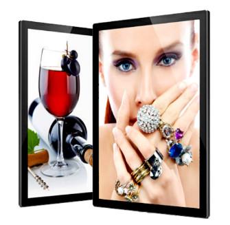 Aluminum Ultra Slim LED Light Box Edge Lit Metal Profile Magnetic With Laser Engraved LGP