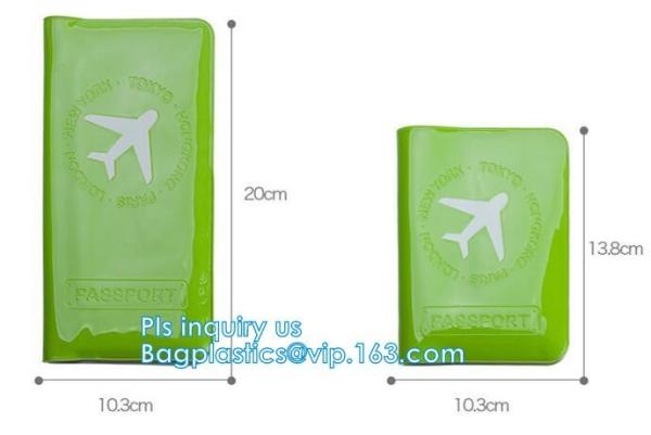 shinny promotion PVC Passport cover or Passport Case, PU and PVC grid card holder with zipper passport cover, Passport C