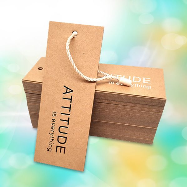 Custom Brown Kraft Paper Hang Tags Label For Shoes Box Decor Clothing
