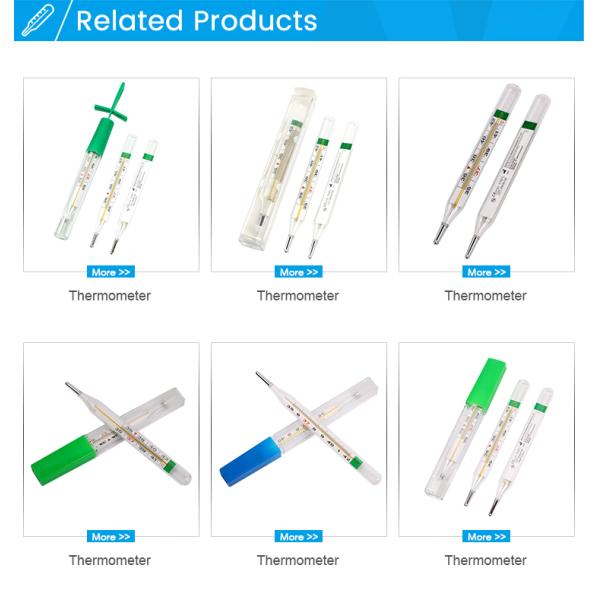 Customized Support Yellow/Blue Glass Thermometer for Measuring Human Body Temperature
