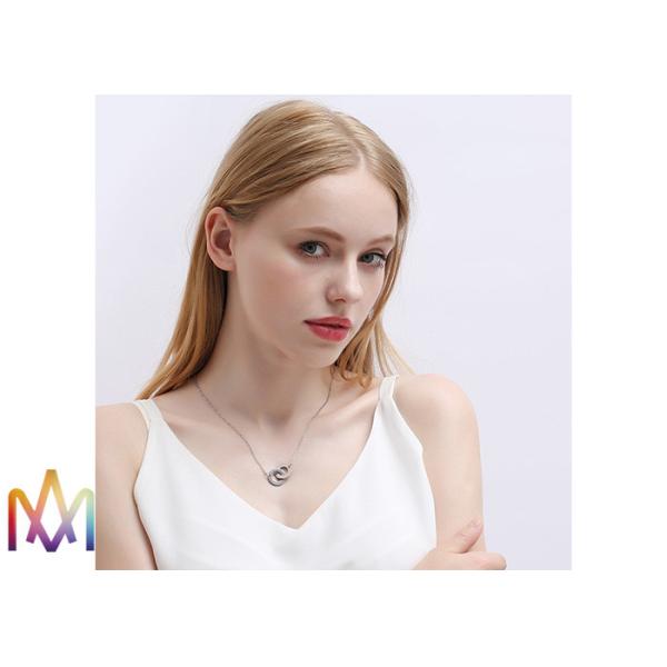 OEM ODM Available Steel Color Double Ring Necklace