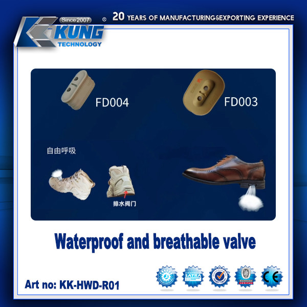 Válvulas respiratorias impermeables para zapatos con accesorios para suela exterior de zapatos