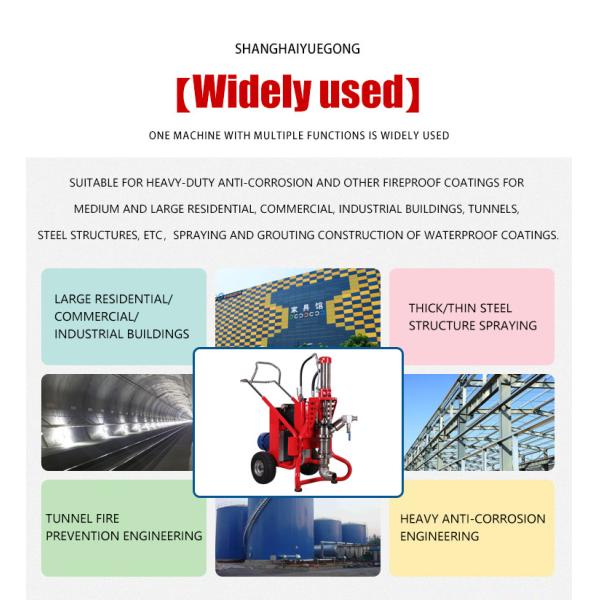 Hydraulic Gasoline Cement Mortar Spray Machine 14HP Fireproofing Spray Machine