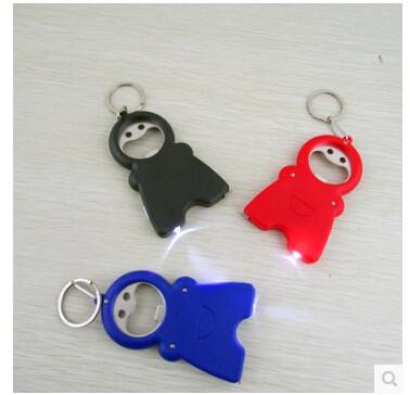 Lovely Gift Product Metal Led Light Tape Bottle Opener Keychain Keyrings