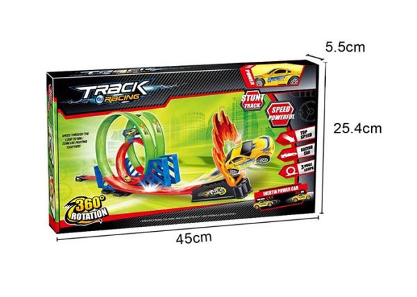 Kids Track Racer Racing Car Set Pull Back And Go With 3 Loops Hot Wheel Style