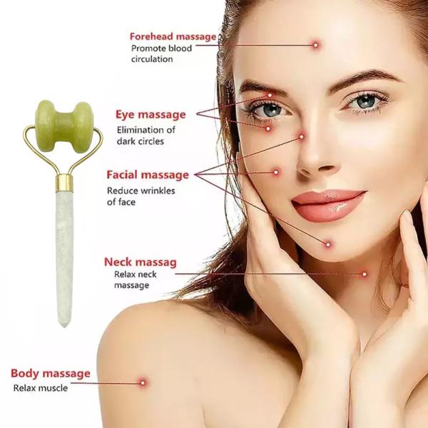 Supposed Xiuyan Jade Massage Roller for Facial Skin Tightening and Dark Circles Reduction