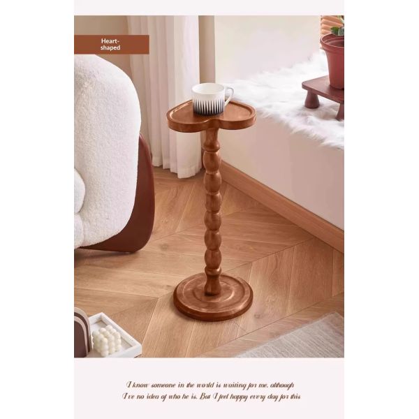 Solid Wood Living Room Table Coffee Table Small Space Mobile Creative Stand Flower Rack Sofa Side Table for Home Coffee Shop