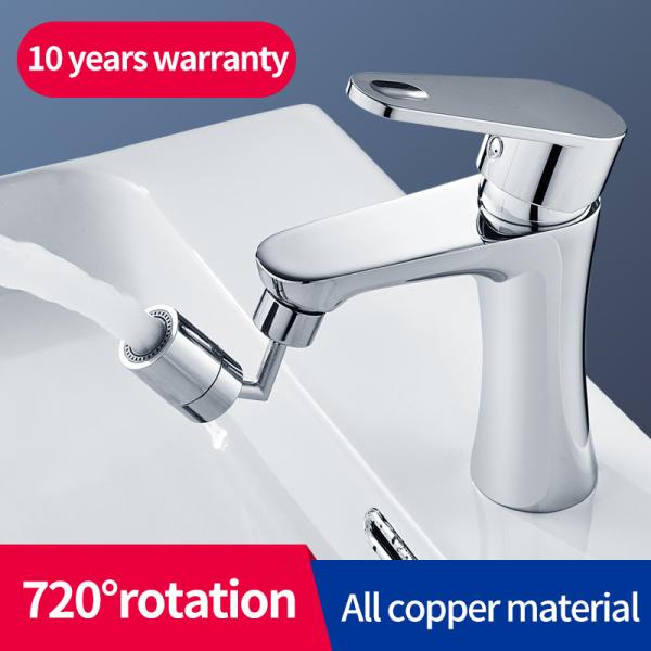 720 Degree Swivel Sink Big Angle 2.5 GPM Large Flow Dual Function Faucet Aerator 64g