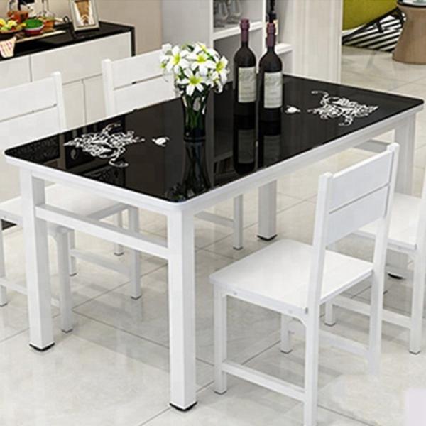 Custom Glass Top Dining Room Table For Hotel / Restaurant Decoration