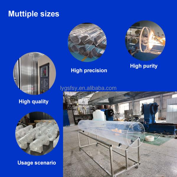 High Temperature Resistant No Bubbles SiO2>99.99% Clear Quartz Glass Tube for Semiconductor Diffusion Furnace