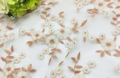 2018 Summer Newest Style Double Color Line Embroidery Fabric 140cm wide for wedding dress