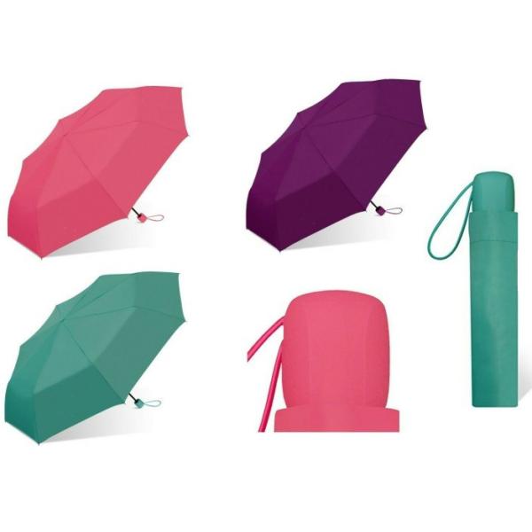42'' ARC Mini Folding Solid Color Manual Open Umbrella