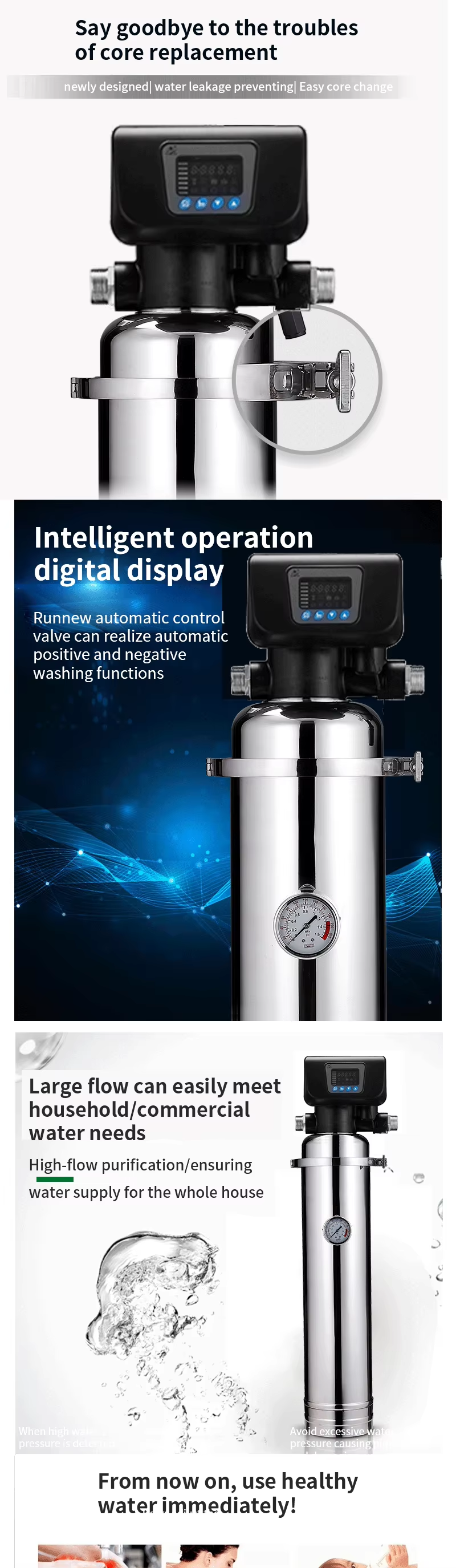 Factory Price Instock Deep Well Water Automatic Stainless Steel Iron and Manganese Removal Water Purifier