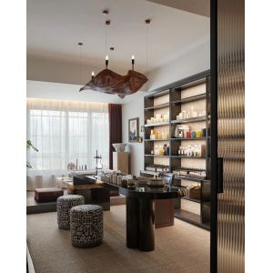 OEM/ODM Custom Luxury Modern Hotel Suite Furniture Set | Floating Bathroom Vanity, Executive Desk & Open Bookshelf for Villa & High-End Residential