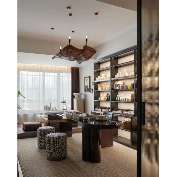 OEM/ODM Custom Luxury Modern Hotel Suite Furniture Set | Floating Bathroom Vanity, Executive Desk & Open Bookshelf for Villa & High-End Residential