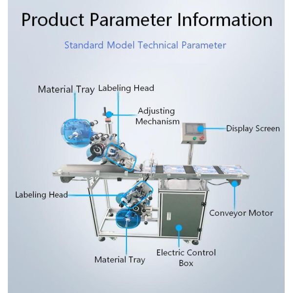 Fully Automatic Dual-Head Phone Film Sticker Machine CH-608 with Easy Tear Labeling for Electronic LCD Screens and Upper/Down Plane Labeling