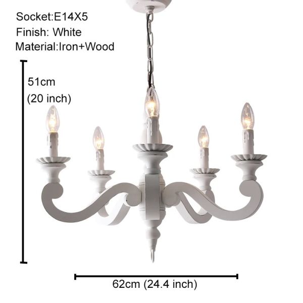 Gold Chandelier Wooden Beaded Lighting Fixture Fringe Hanging Light Silas Chandelier (WH-AP-652)