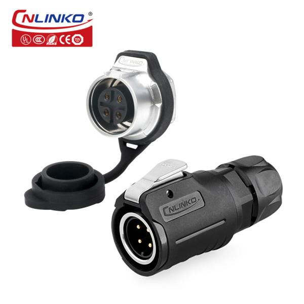 CNLINKO M16 10A DC AC Power Supply Cables Connector Waterproof IP68 4 Pin Metal and Plastic Connector LED Lighting Plug Socket
