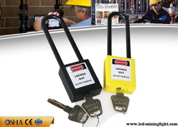 Yellow Colour English PVC Tag Safety Lockout Padlocks 76mm Sahckle Length