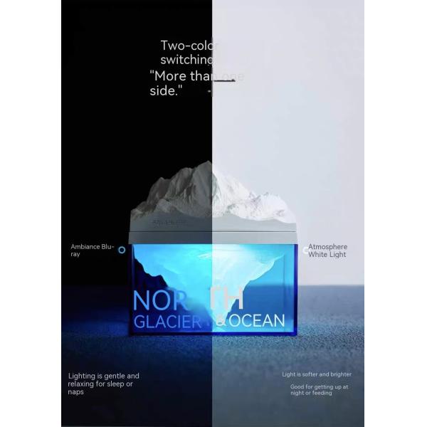 Estilo de vida con colchón de sol Regalos Hielo Glaciar Lámpara nocturna Aromaterapia Aceite esencial Altavoz Bluetooth