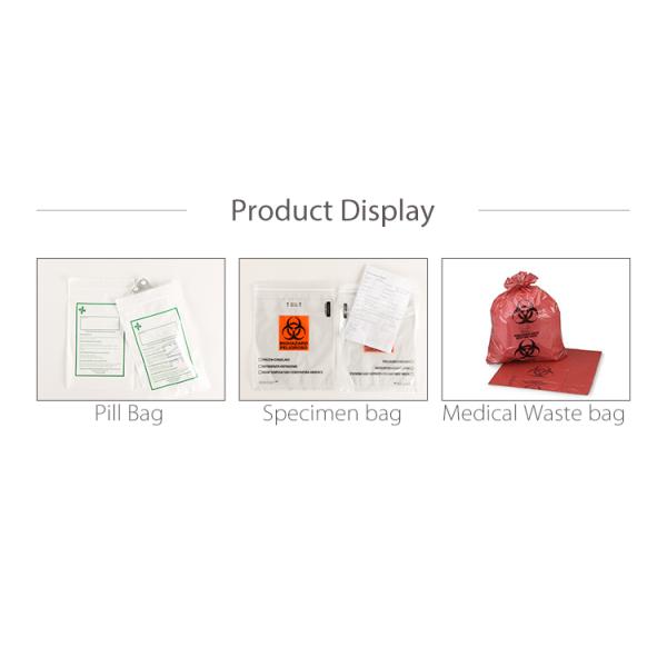 Biohazard Specimen Bags,Zip Specimen Transport Bag, Tear Off Pouch Bags, Attached Document Pouch. Printed Transport Bags