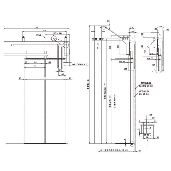 Бортовое отверстие 2 обшивает панелями части лифта оператора/пассажира автомобильной двери Вввф