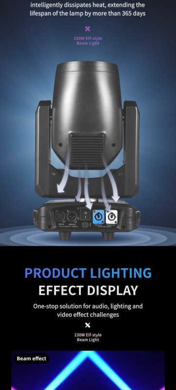 Beam 230W Factory Wholesale Cheap Price Auxiliary Light Aperture Shaking Head Beam Light Moving Head Light with Ring