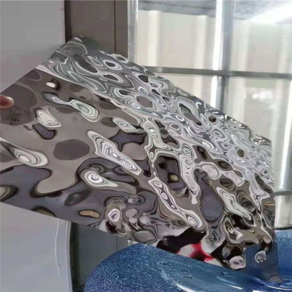 Decorative Stainless Steel Sheet with Water Ripple Effect for Wall Cladding in 304 Grade