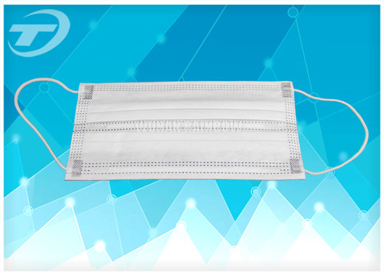 Breathable Non-Woven Disposable Earloop Face Mask 3ply  17.5x9.5cm For Medical