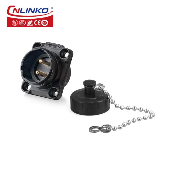 CNLINKO Outdoor 2 Pin Waterproof Plastic Connector M20 Electrical 12v Waterproof Bulkhead Electrical Connectors