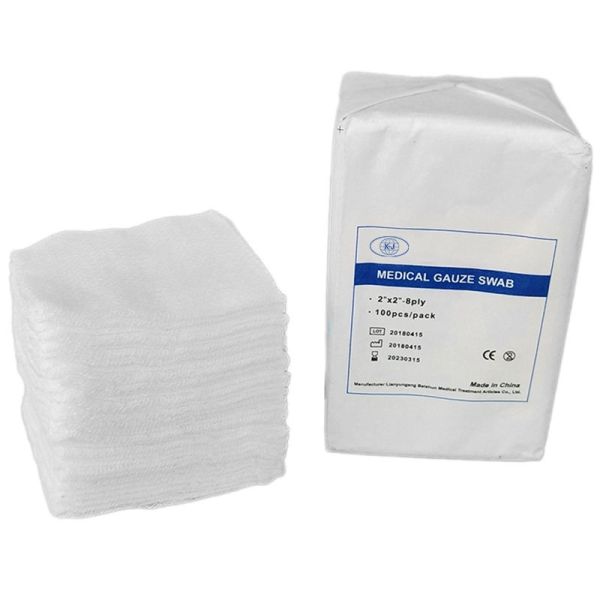 Multi-Purpose Sterile Square Gauze Pads for Wound Care and Dressing, Soft and Absorbent