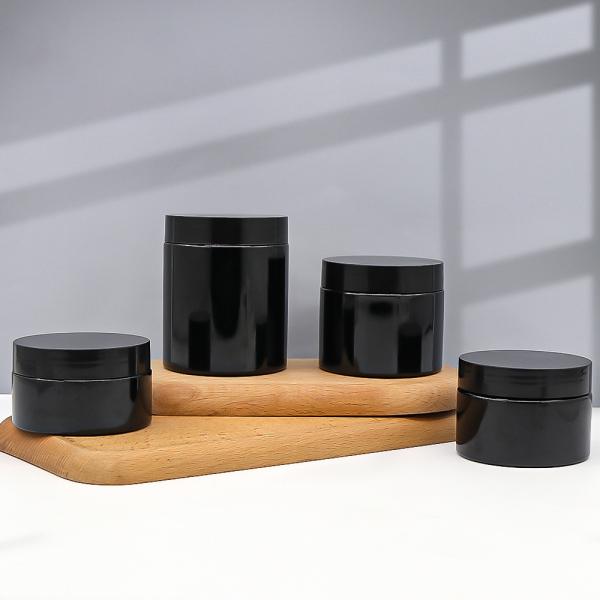 30g Black Empty Face Cream Container Plastic Mason Jars With Lid