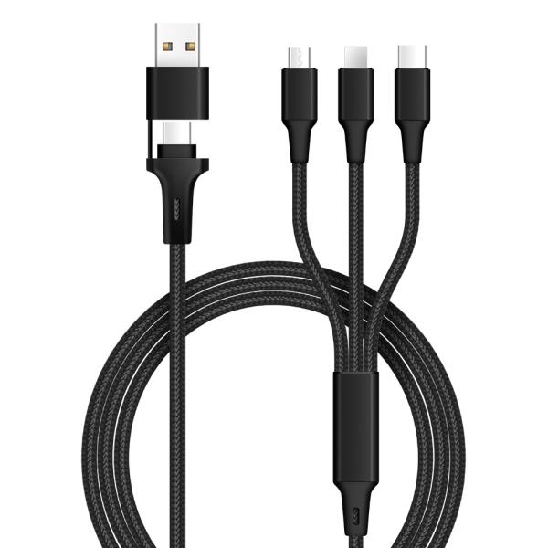 5 In 1 Braided Charging Cable 60W Output 480Mbps Transfer Customizable Length