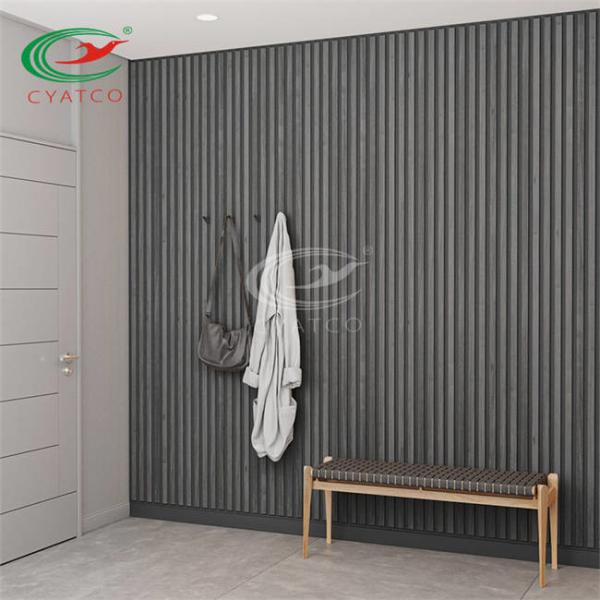 Nontoxic Mildewproof Acoustic Slat Wall , Heat Insulated Wooden Slatted Panel