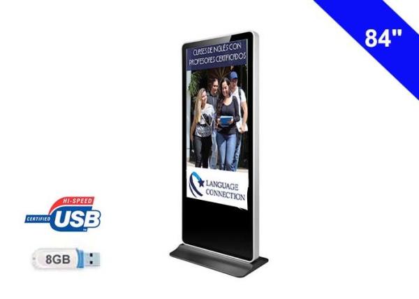 Iphone Style Free Standing LCD Display Digital Media Display Board For Indoor Advertising