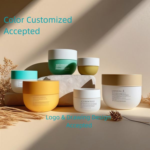 Food Grade PP Plastic Jar with Screw Top and UV Printed Label for 150-500ml Cosmetic Face & Body Creams (Cheer Pack)