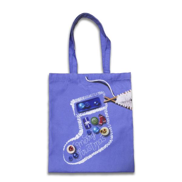 Polyester Cotton Canvas Shopping Bag Customizable Logo Size for Christmas Gift