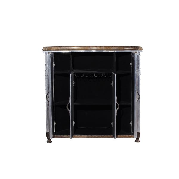 Solid Wood Frame Backless Counter Height Bar Stools Vintage Brown Leather Brass Nails