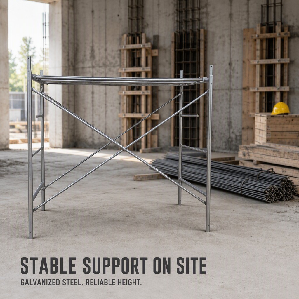 Multi-Level Stackable Hot-Dip Galvanized Ladder Frame Scaffolding System with 20KN and 30KN Load Rating