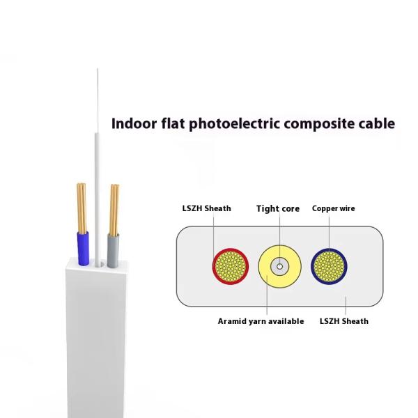 Flat Photoelectric Composite Cable 1 core Network Wireless Optical Composite Cable