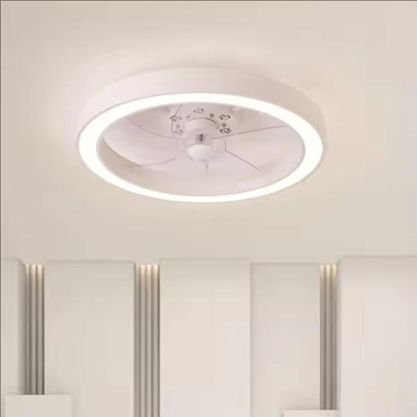 Lumière de ventilateur de 20 pouces de luxe Modèle noir et blanc simple Dimmable 5 lames Ventilateur de plafond