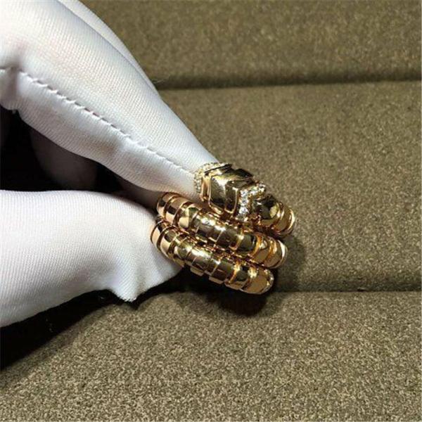 Luxury jewe factory serpenti series ring 18k white gold yellow gold rose gold diamond  ring