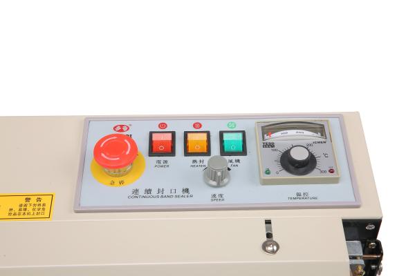 High Capacity Continuous Band Sealer Machine For Food Industry Plastic Film Bag