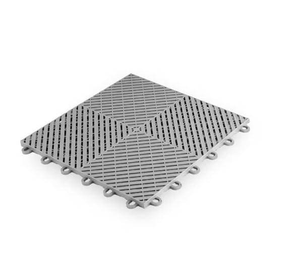 Light Gray PP Interlocking Floor Tile 400*400mm For Use In Garages Workshop