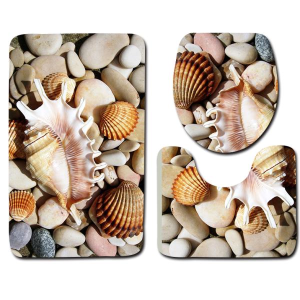 Dolphin Beach Toilet Seat Cushion Anti Skip Toilet Tank Cover Set