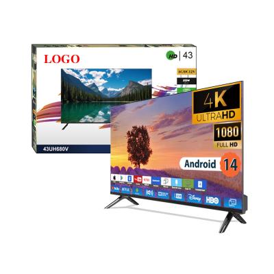 Téléviseur LED intelligent Full HD UHD 32 40 50 55 65 pouces 2K 4K Android à écran plat