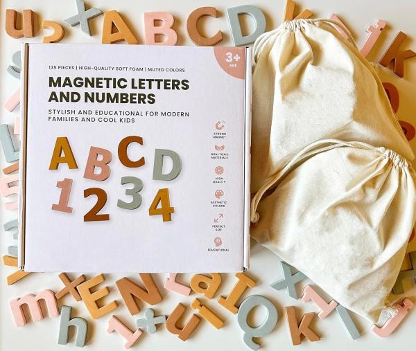 135PCS Magnetic Letters And Numbers In Soft Foam For Toddlers High Durability