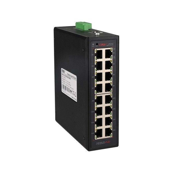16 Port Gigabit Managed Industrial PoE Switch With 52Gbps Switching Capacity