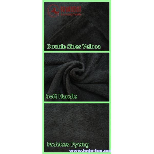 New 100% polyester jet black double sides super soft velboa fabric for bedding