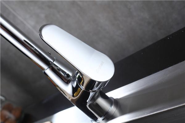 Durable Brushed Stainless Kitchen Faucet Sink Mixer Taps With 50cm Flexible Hoses